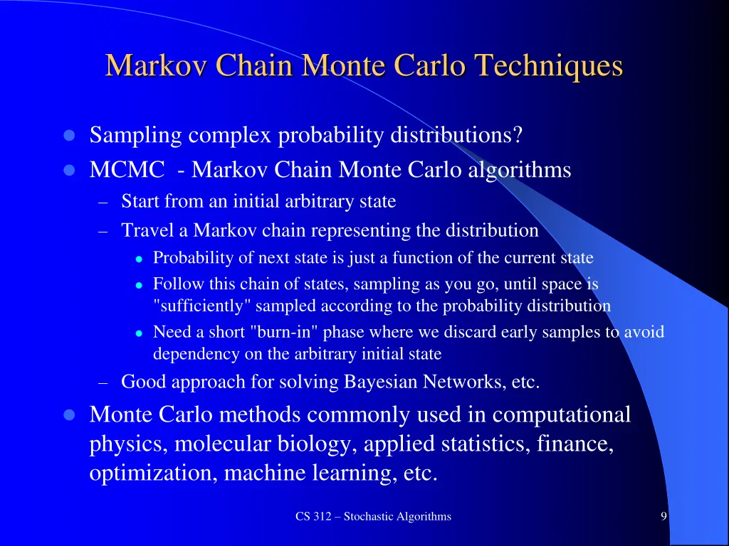 markov chain monte carlo techniques