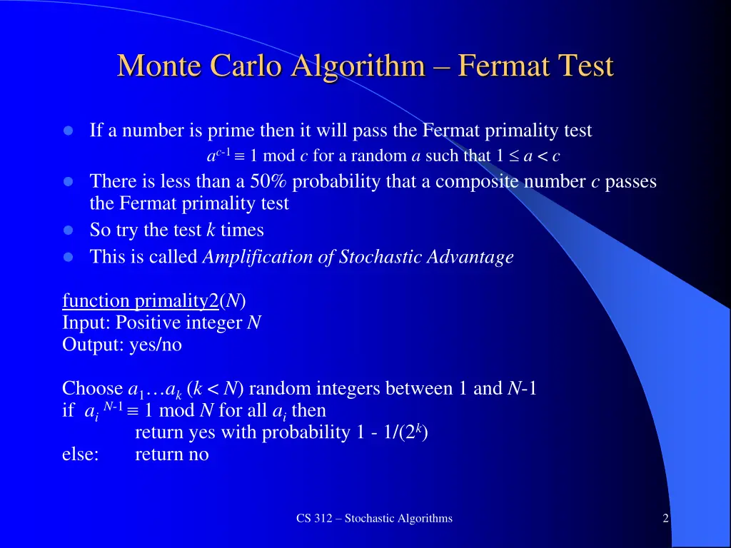 monte carlo algorithm fermat test