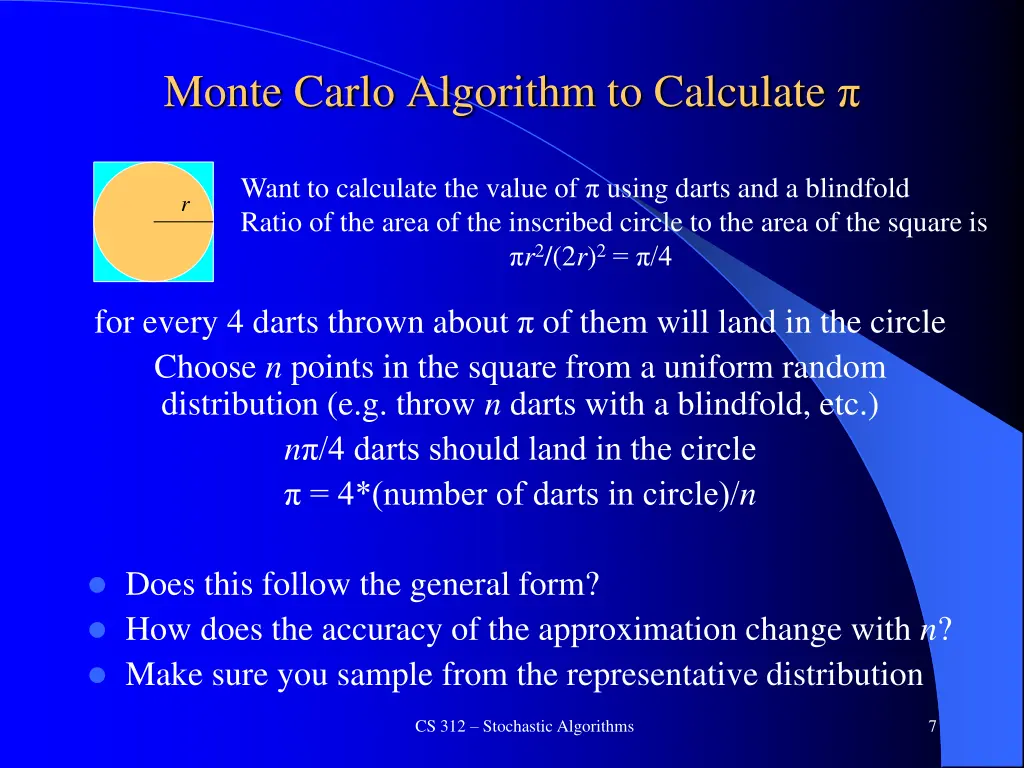 monte carlo algorithm to calculate 2