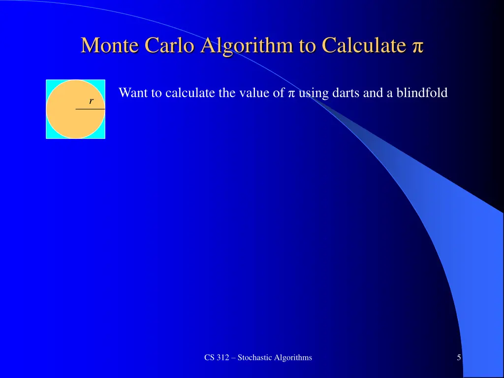 monte carlo algorithm to calculate