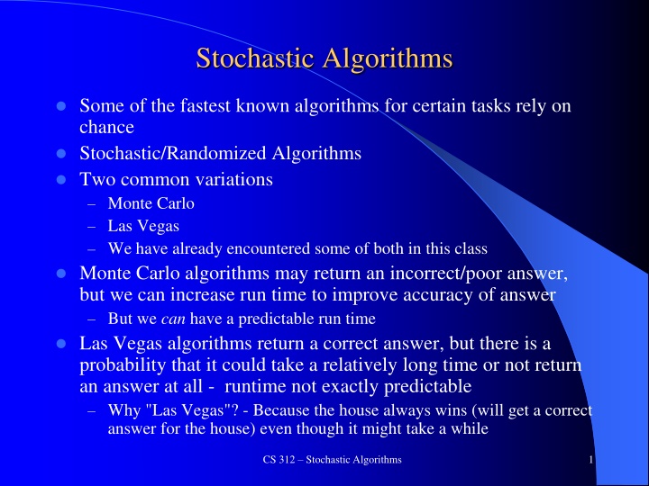 stochastic algorithms