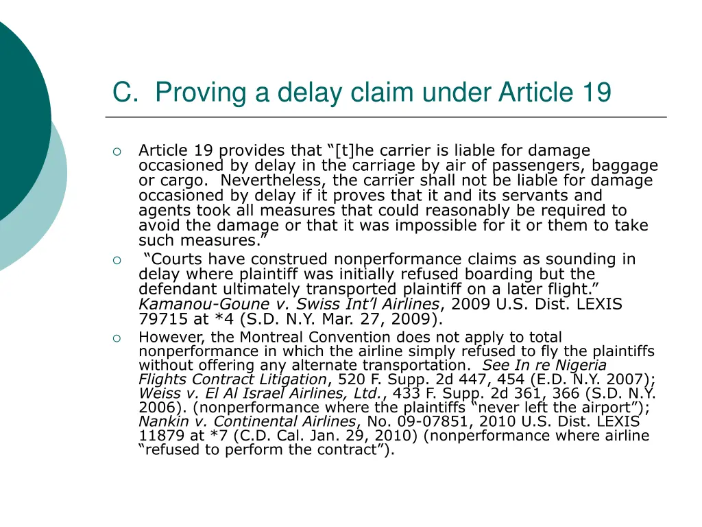 c proving a delay claim under article 19