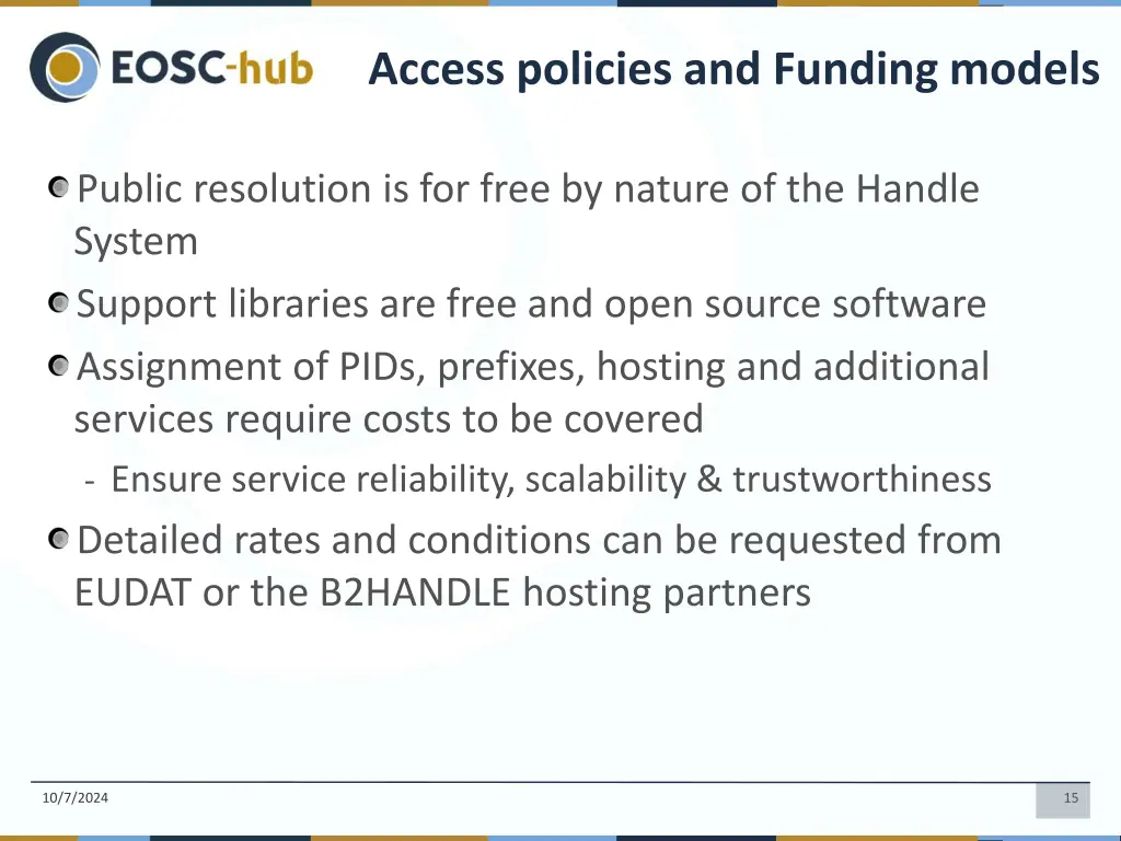 access policies and funding models