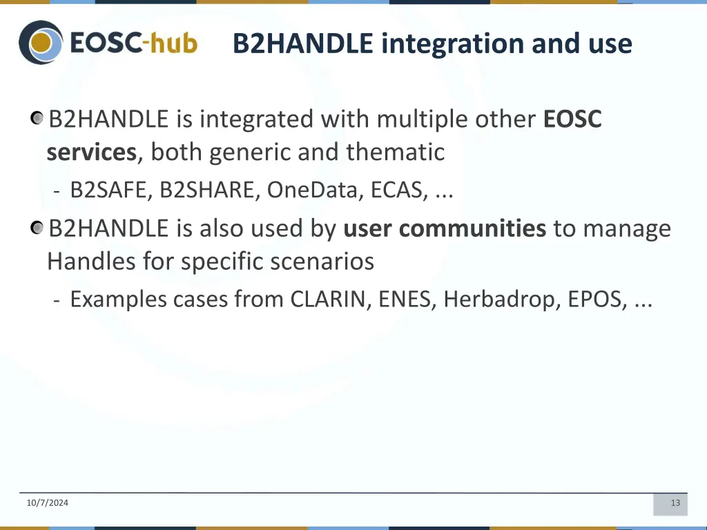 b2handle integration and use