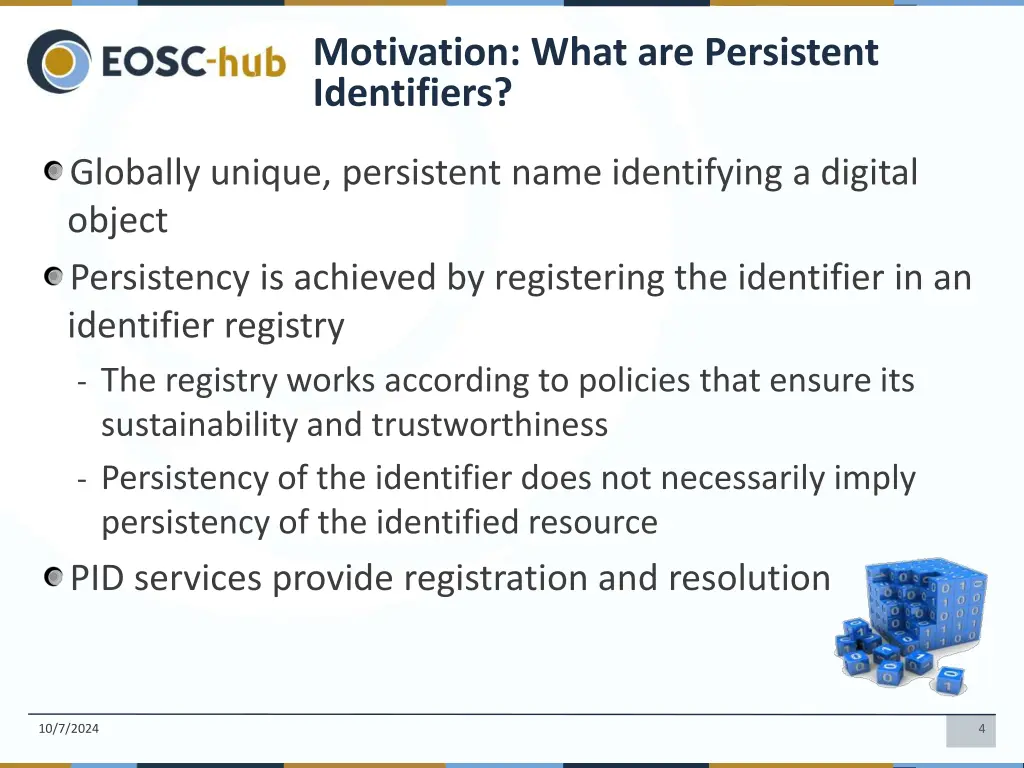 motivation what are persistent identifiers