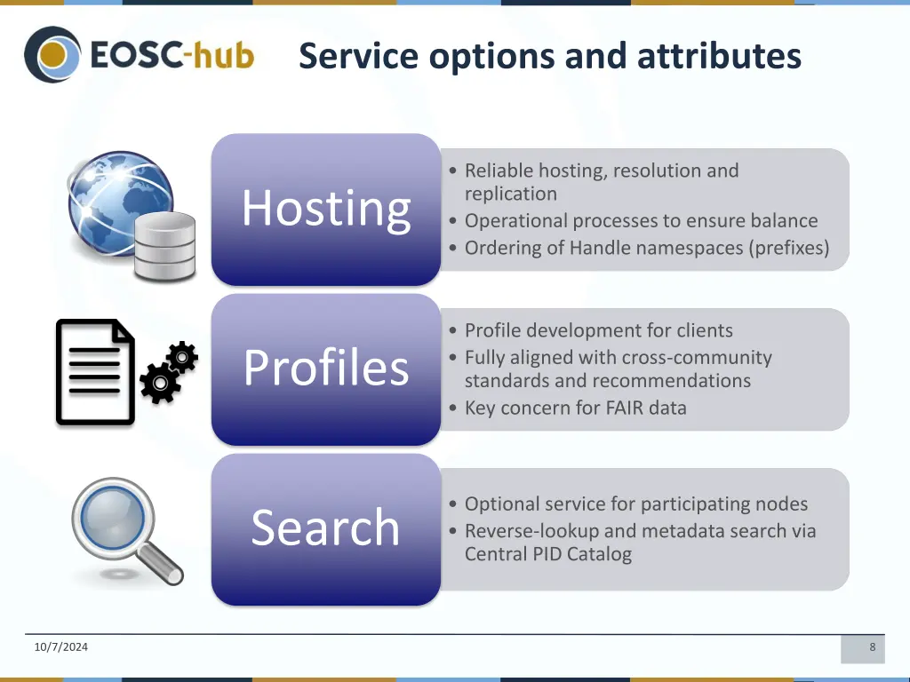 service options and attributes