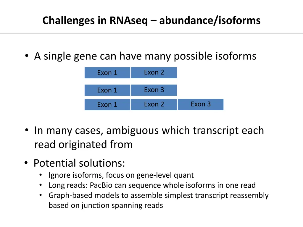 challenges in rnaseq abundance isoforms