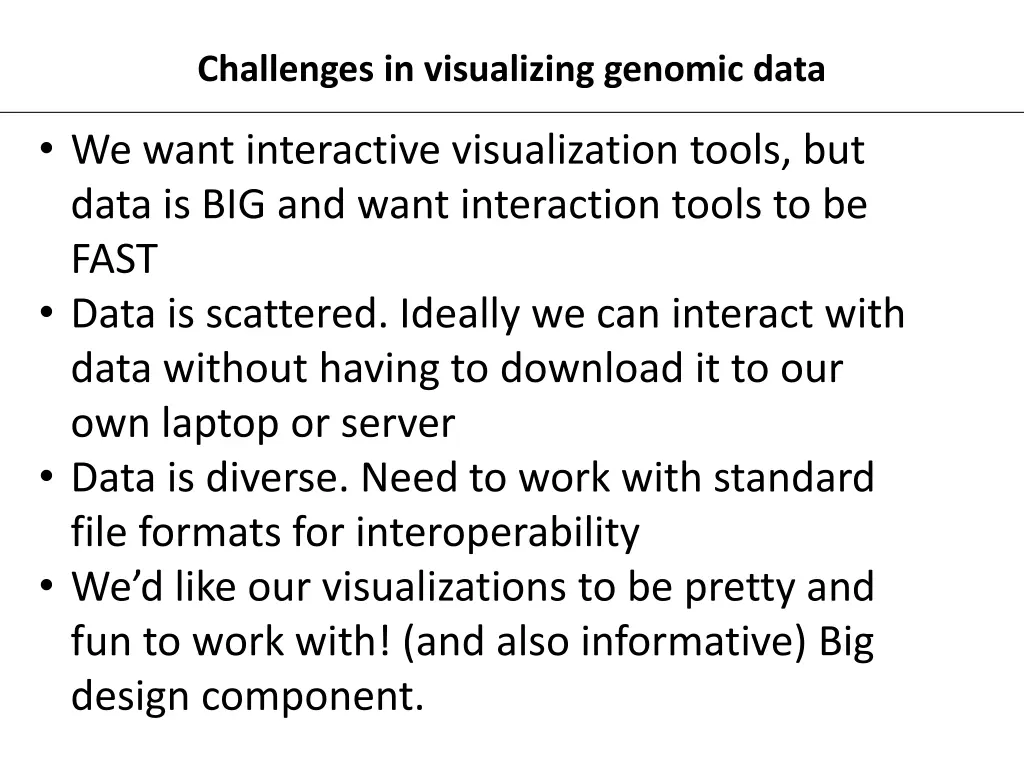 challenges in visualizing genomic data