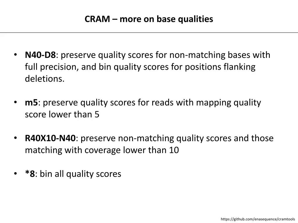 cram more on base qualities