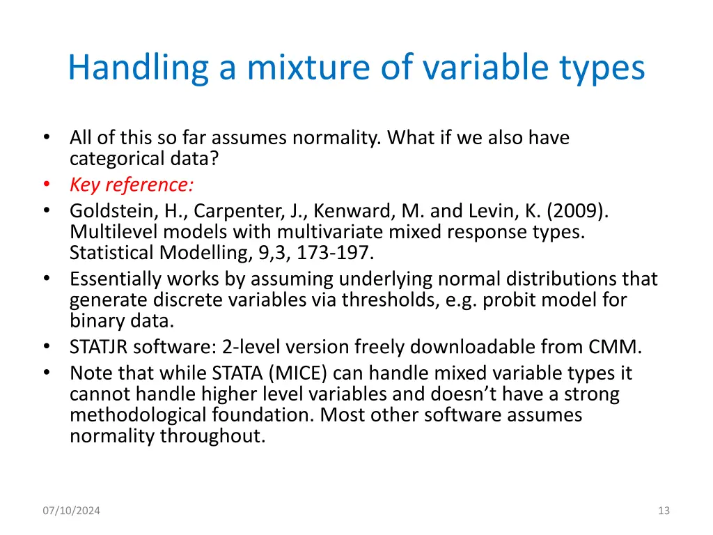 handling a mixture of variable types