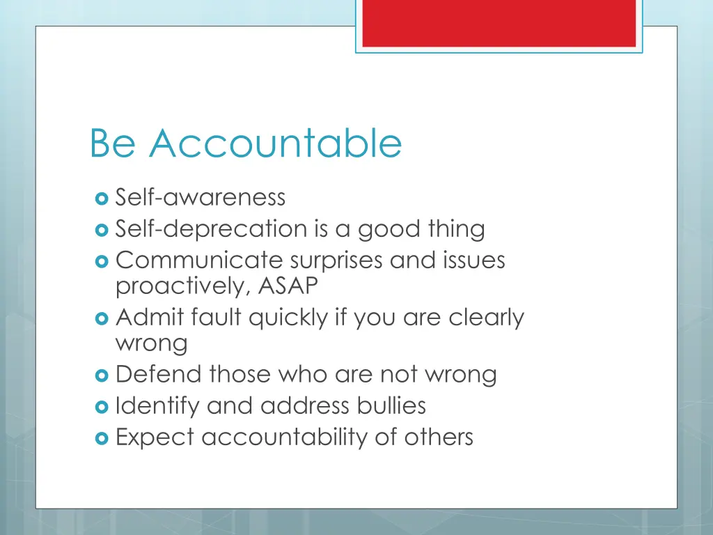 be accountable