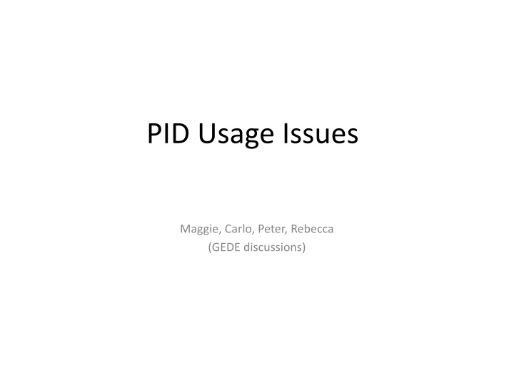 pid usage issues