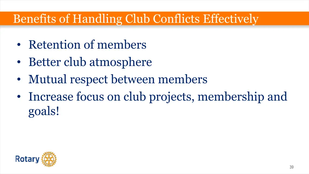 benefits of handling club conflicts effectively