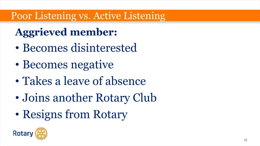 poor listening vs active listening aggrieved