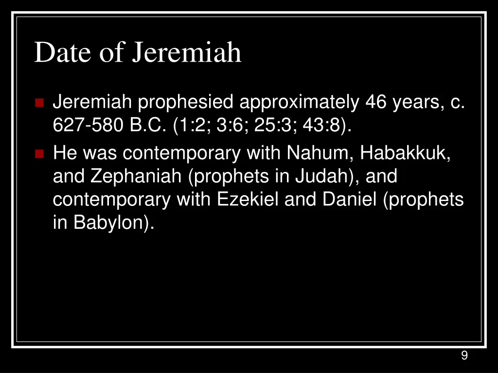 date of jeremiah