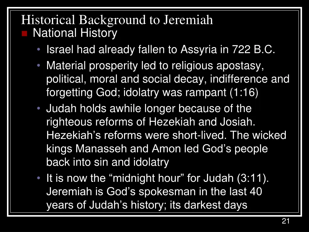 historical background to jeremiah national