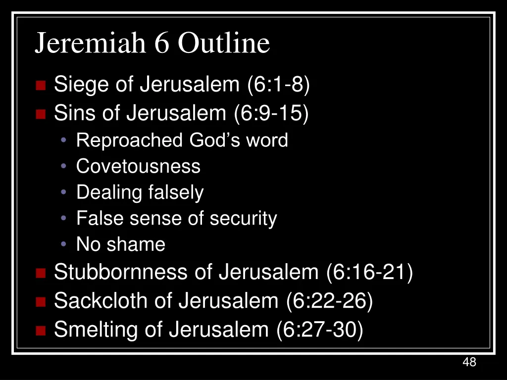 jeremiah 6 outline