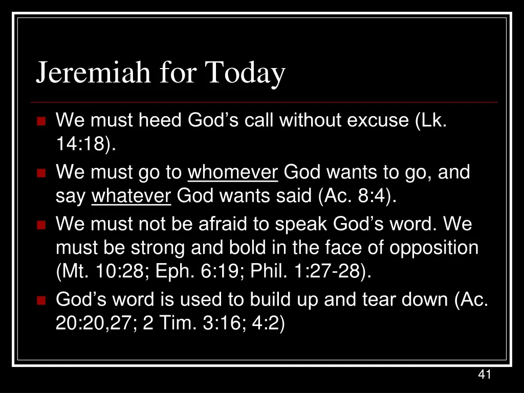 jeremiah for today 1