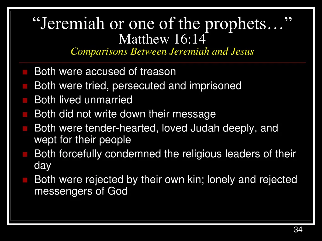 jeremiah or one of the prophets matthew 1