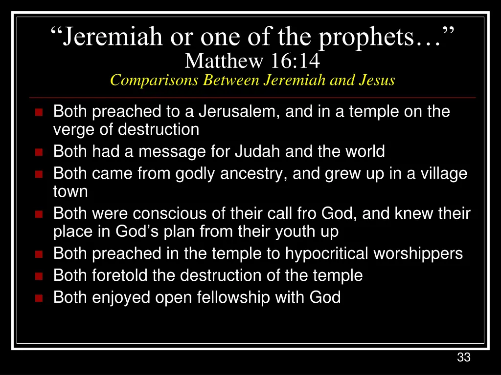 jeremiah or one of the prophets matthew