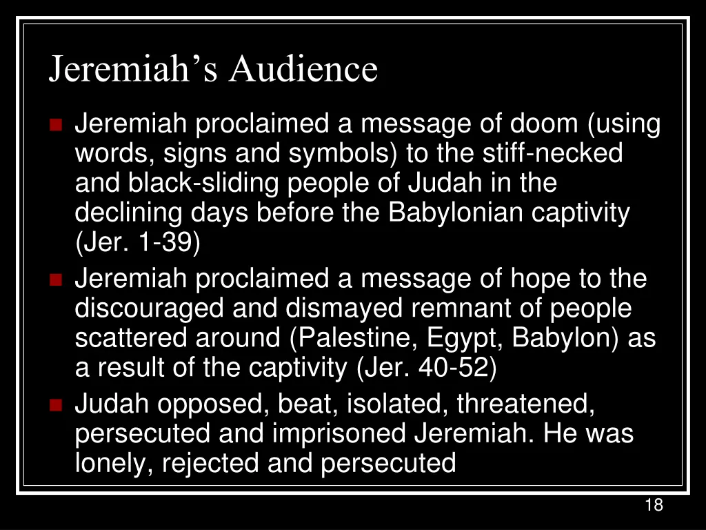 jeremiah s audience