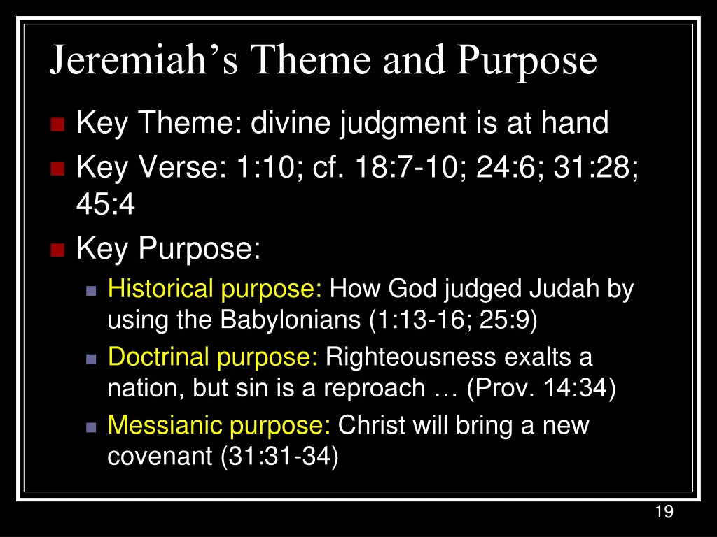 jeremiah s theme and purpose