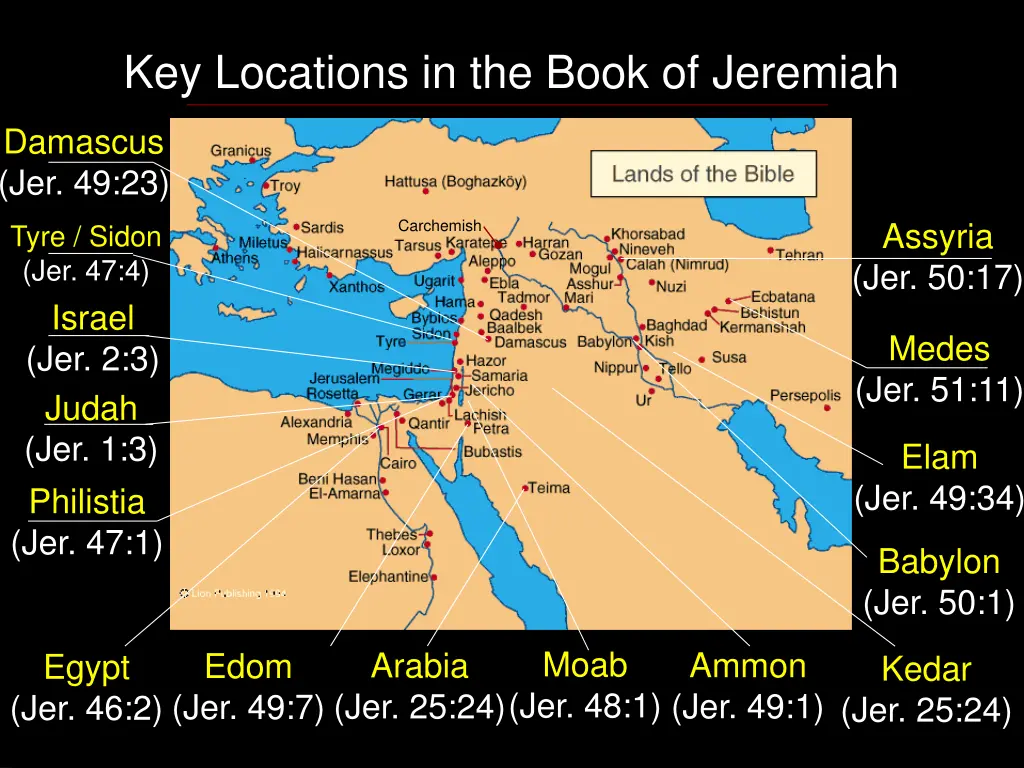 key locations in the book of jeremiah