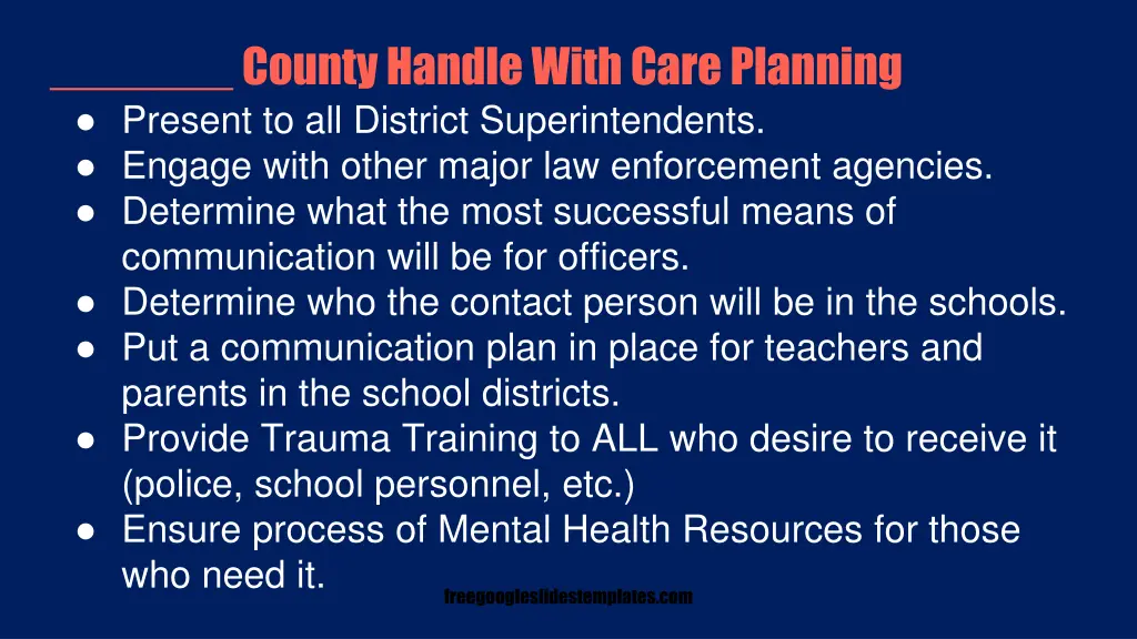 county handle with care planning present