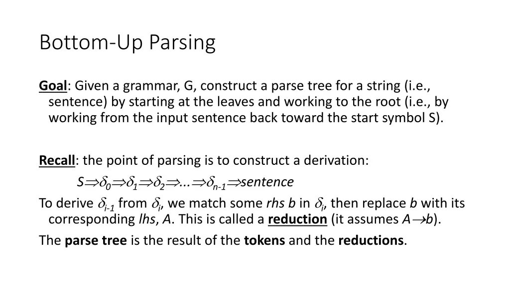 bottom up parsing 1