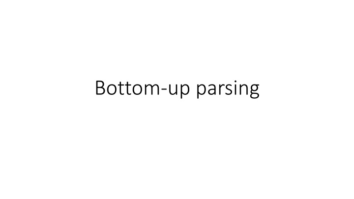 bottom up parsing