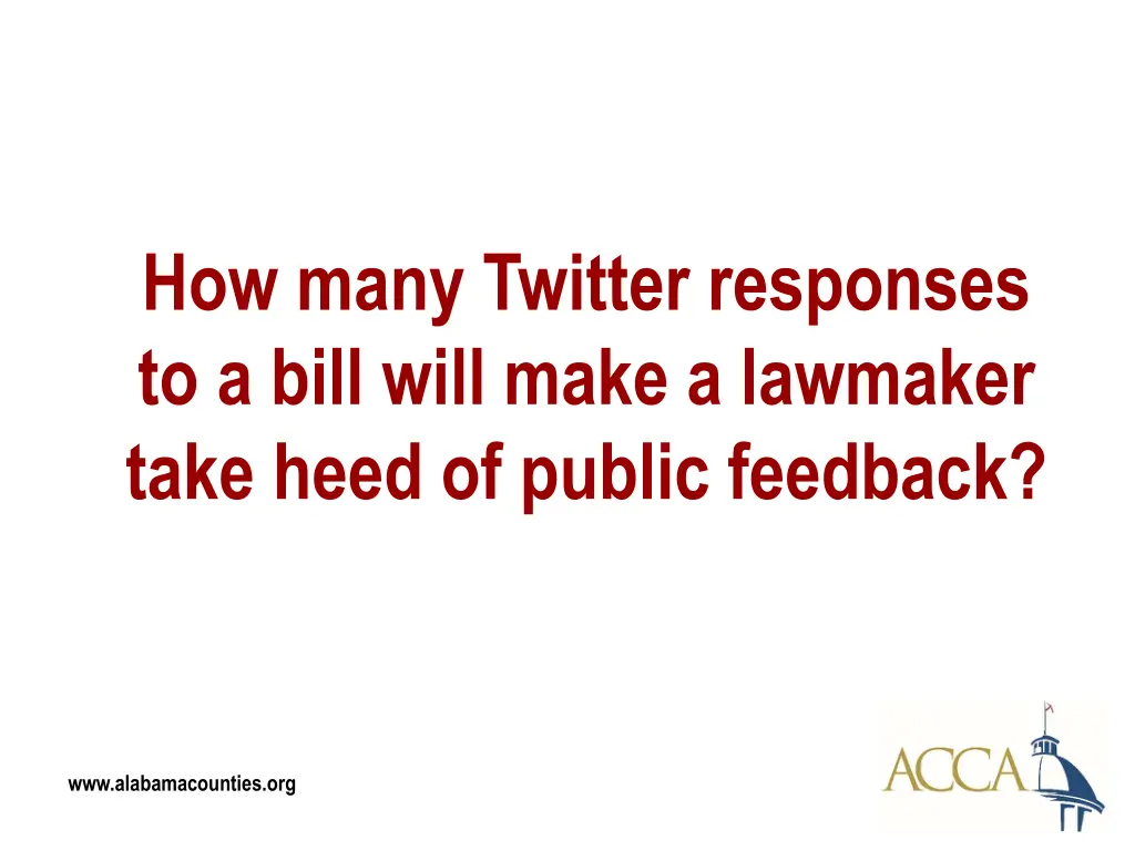 how many twitter responses to a bill will make