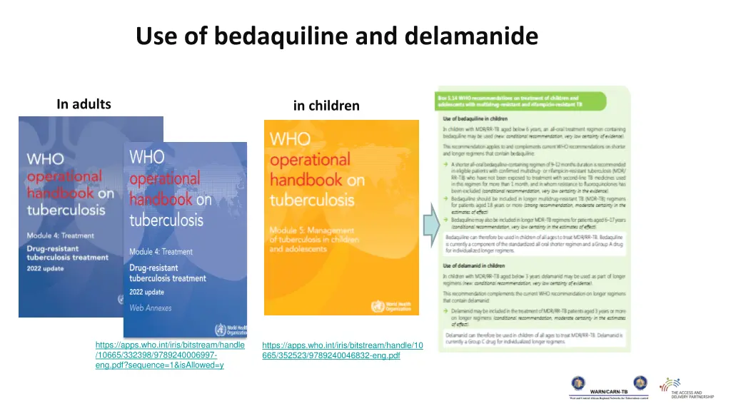 use of bedaquiline and delamanide