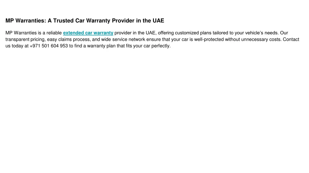 mp warranties a trusted car warranty provider