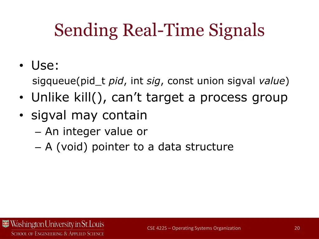 sending real time signals