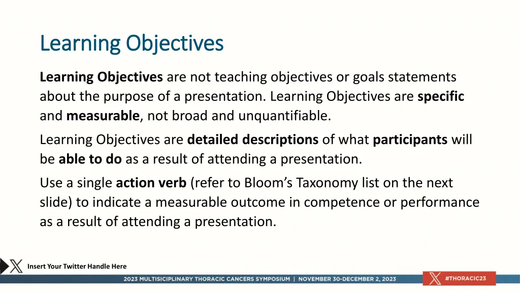 learning objectives learning objectives