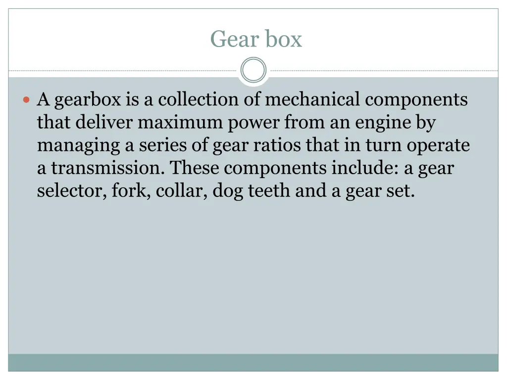 gear box