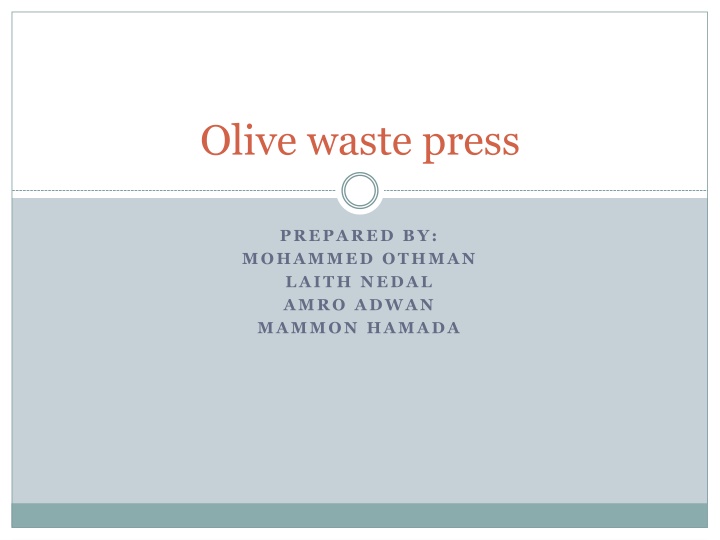 olive waste press