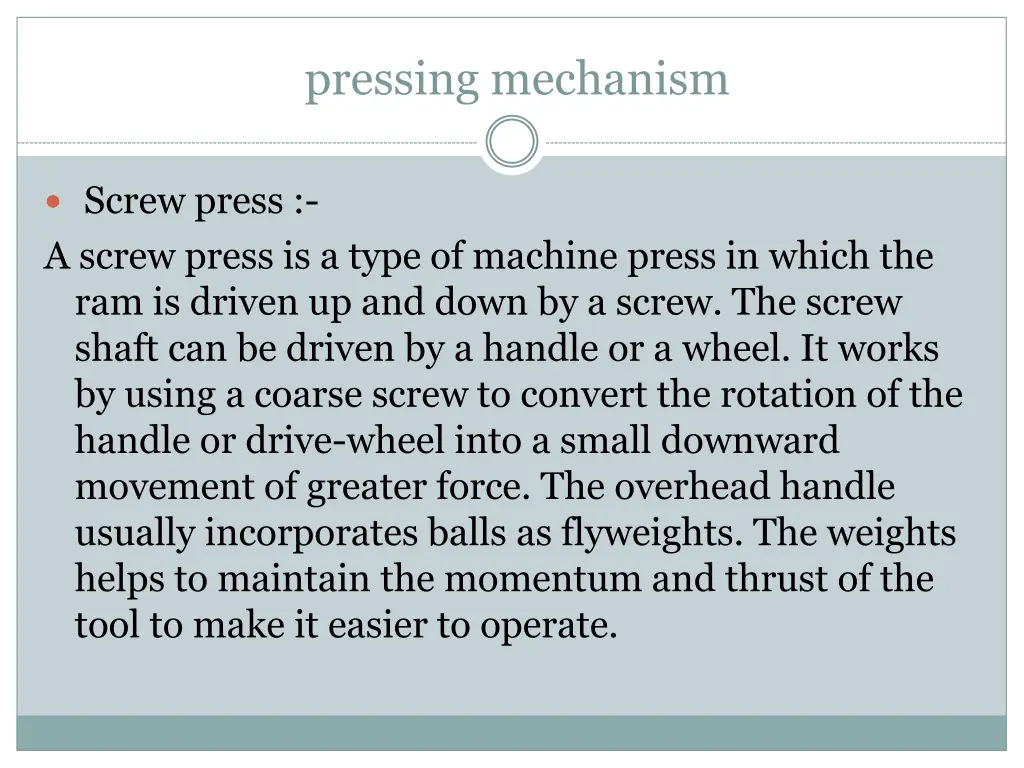 pressing mechanism