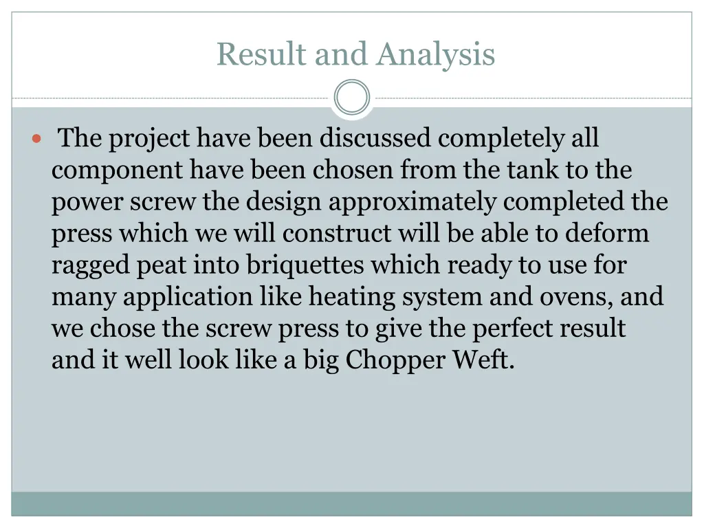 result and analysis