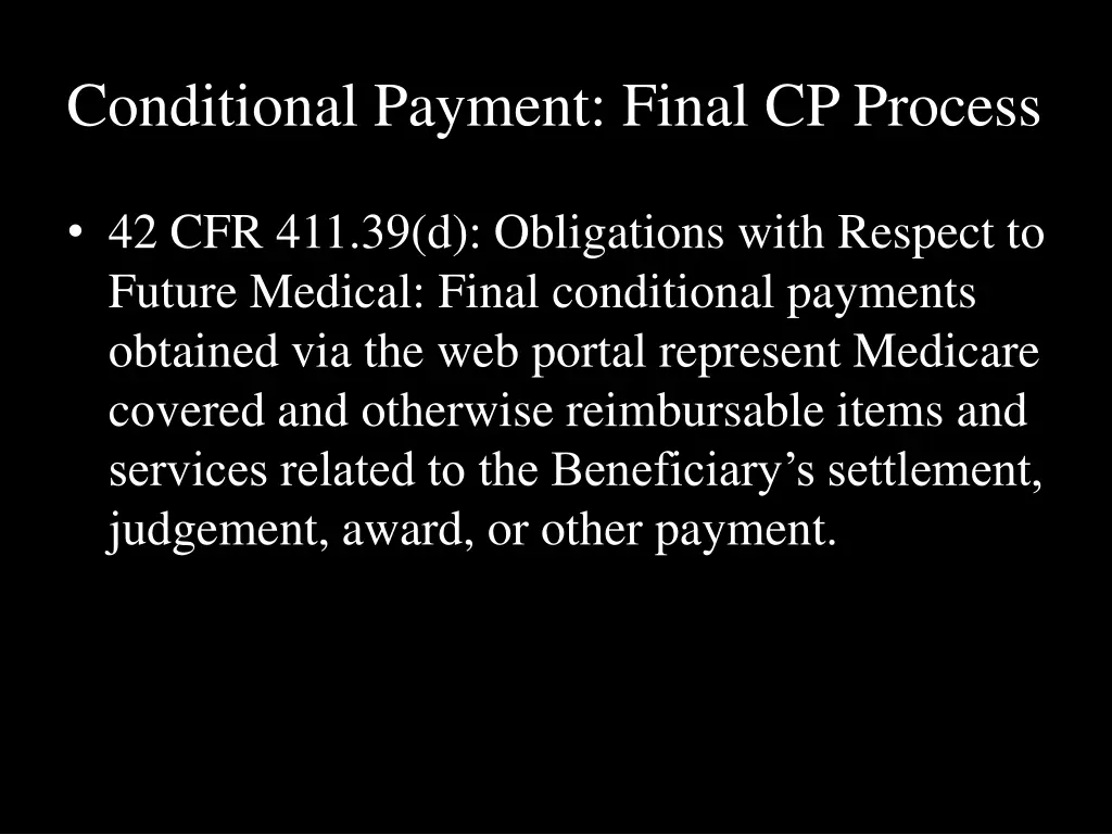 conditional payment final cp process 1