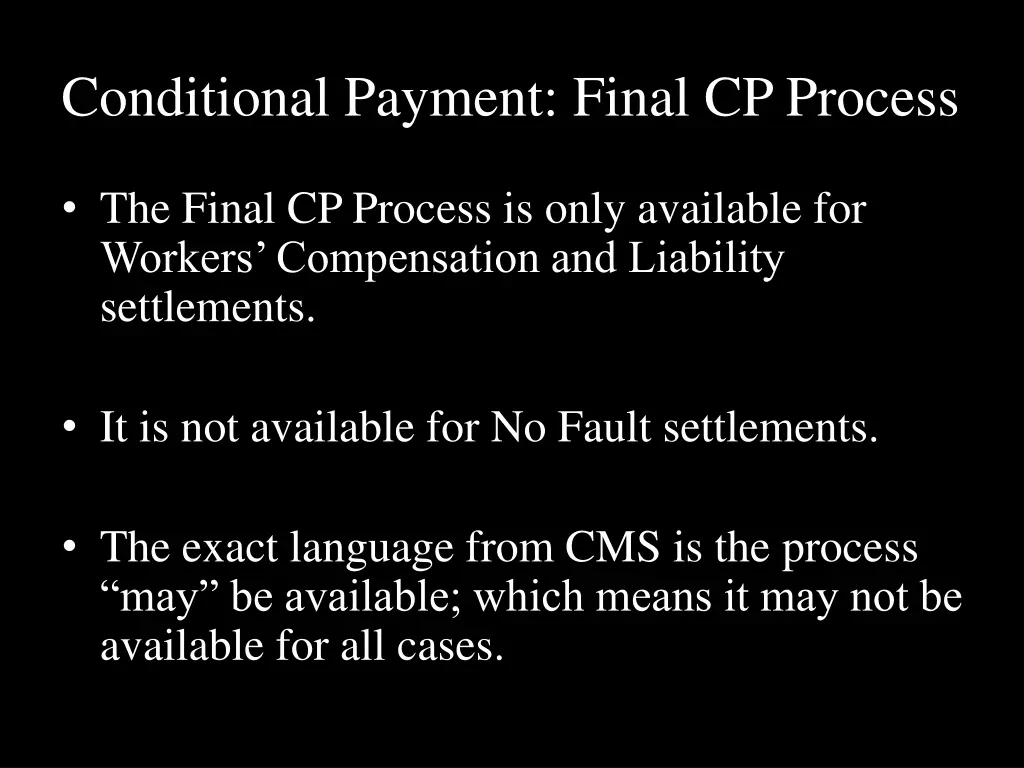 conditional payment final cp process 2