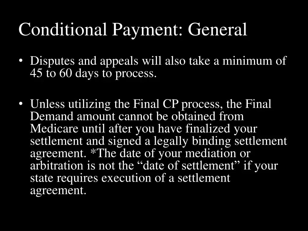 conditional payment general