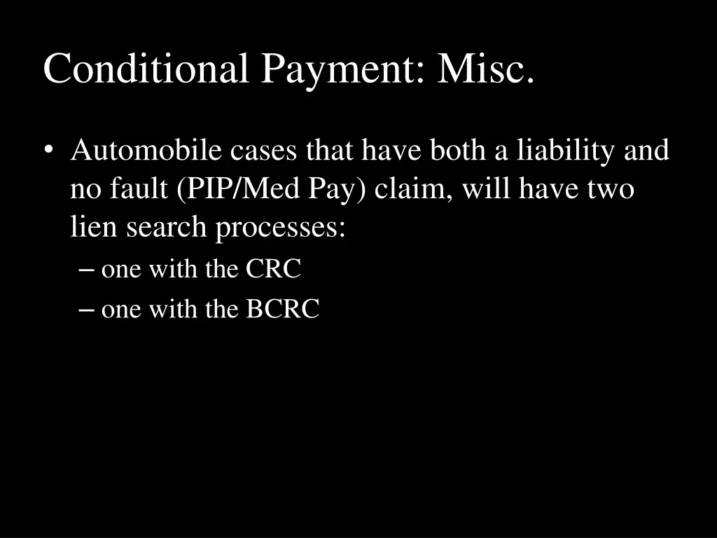 conditional payment misc 2