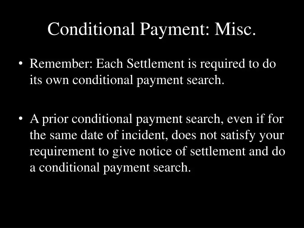 conditional payment misc 5