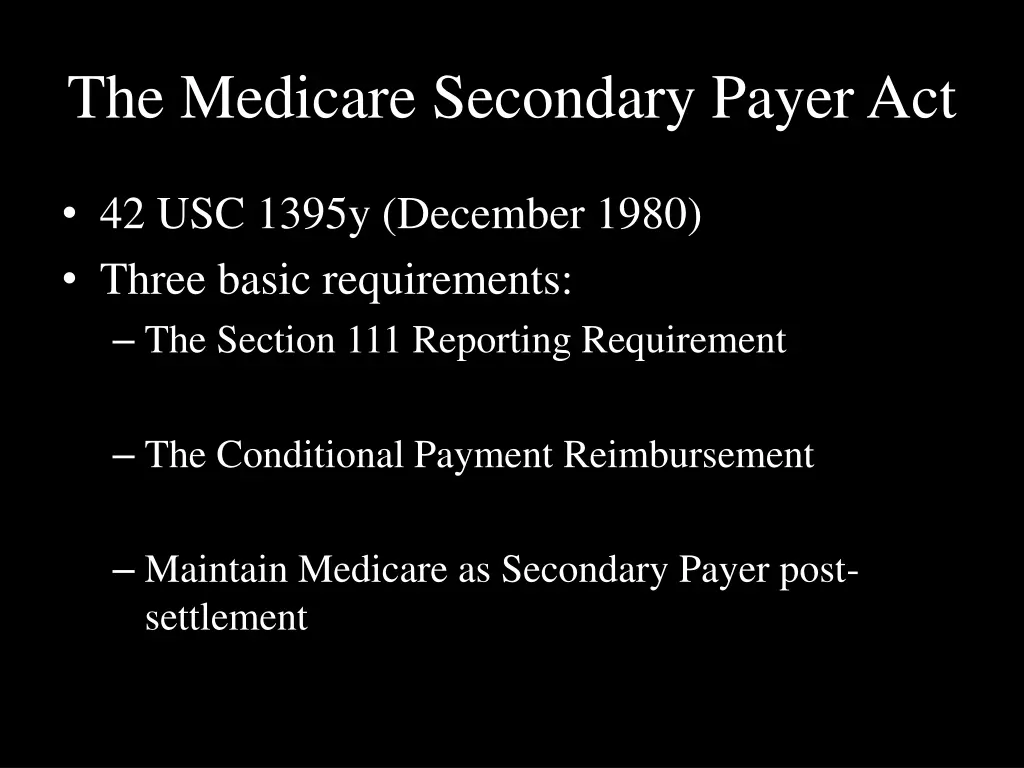 the medicare secondary payer act