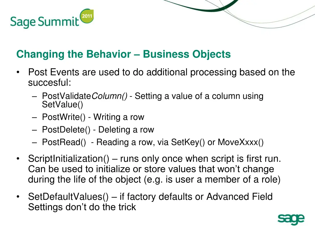 changing the behavior business objects 1