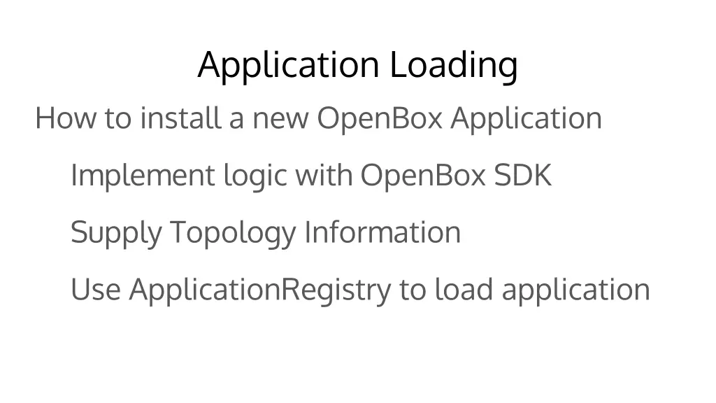 application loading