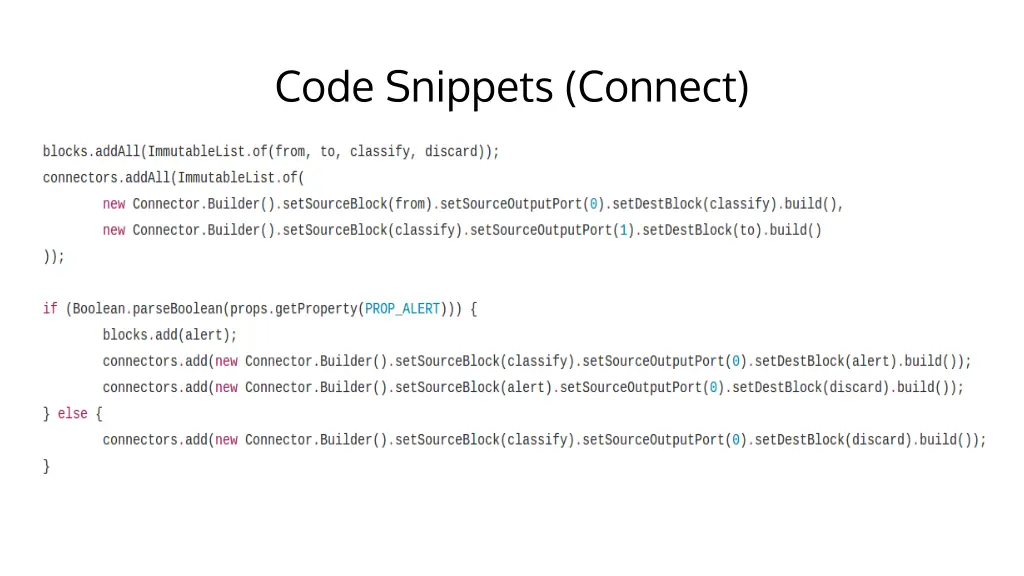 code snippets connect