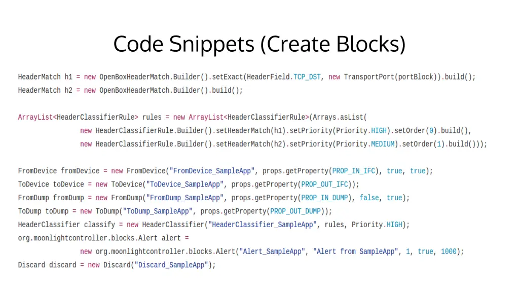 code snippets create blocks