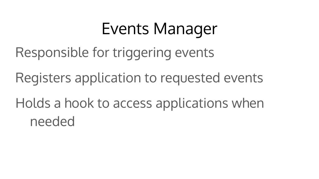 events manager